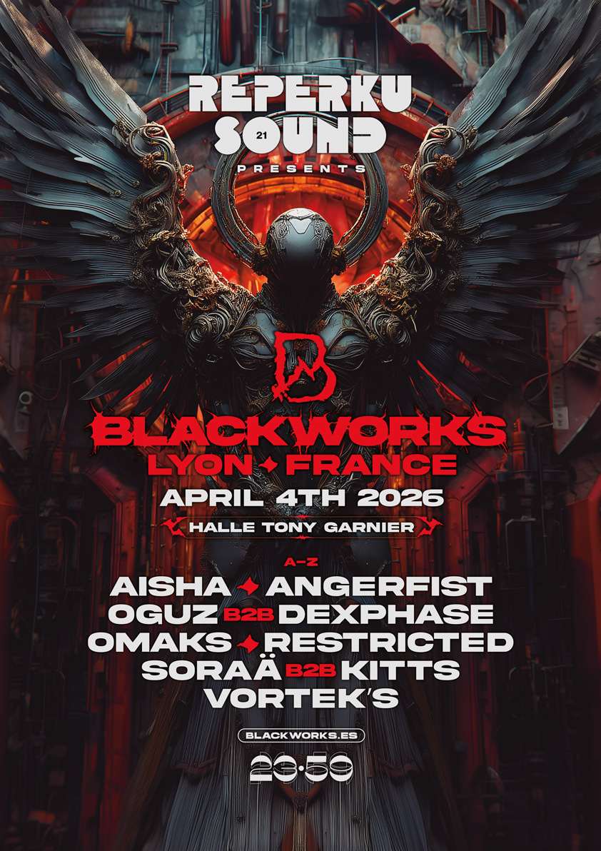 Affiche Reperkusound invite Blackworks & 23h59 à la Halle Tony Garnier le 4 avril 2026